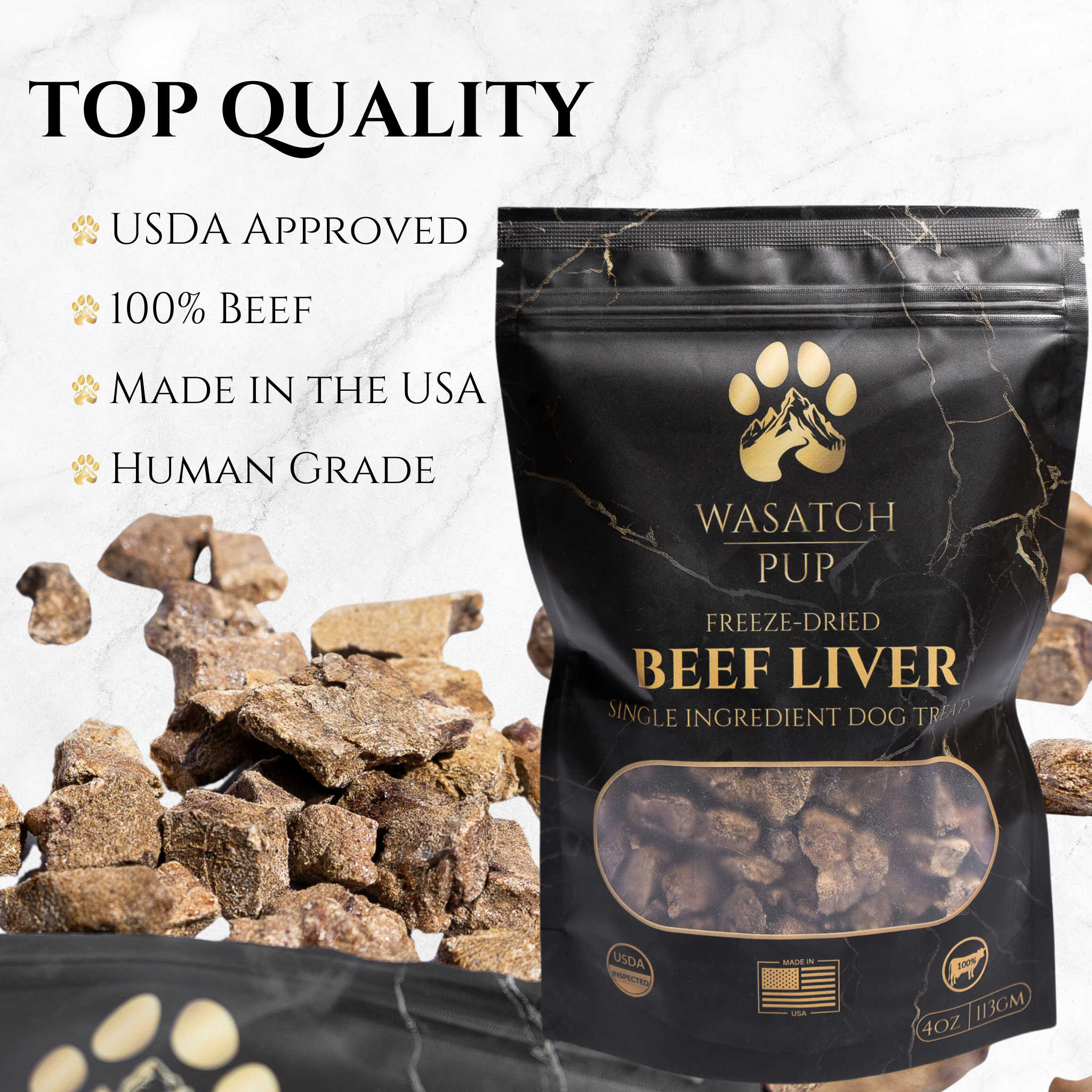 Wasatch Pup - Wholesale Pet treats – Dog - Freeze-Dried Beef Liver | Single Ingredient Dog Treats2