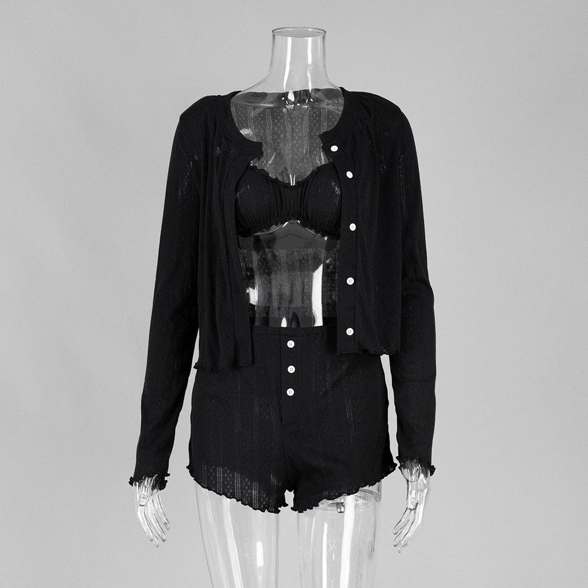 alberalkirk - Wholesale Sleepwear Set - Women's - Knit Pajama Set Three Piece Women Multiple Colors N5A2963