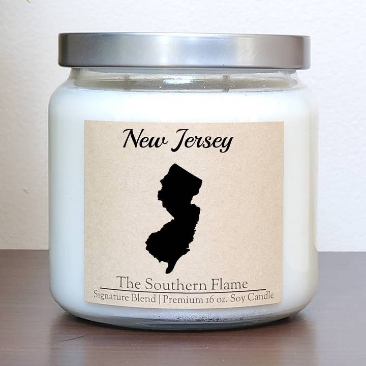 New Jersey State Candle | Homesick Candle | Long Distance Gift for wholesale by The Southern Flame