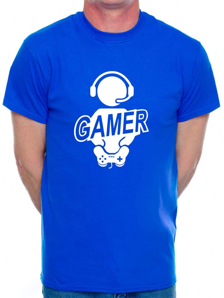 Camiseta con el eslogan de Gamer Gaming para jugadores de Playstation, camiseta retro de regalo para hombre para venta al por mayor de Print4U