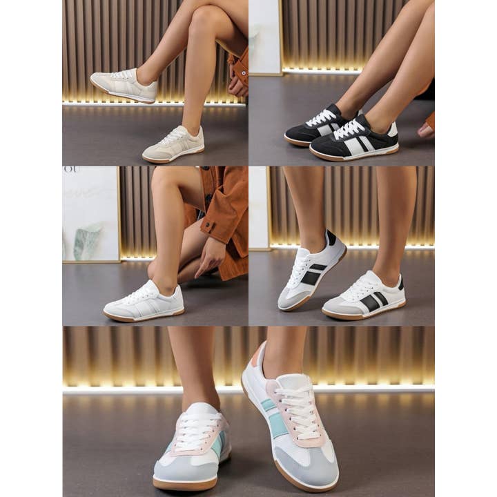 No Doubt Shoes – wholesale Vardagssneakers - Dam – DAMSKOR MED RUND TÅ, SLIP-ON, SIDDETALJERADE RANDIGA SNEAKERS