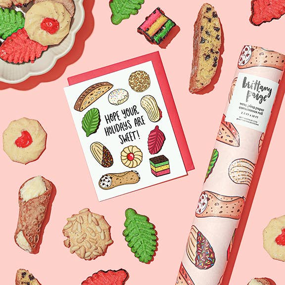 Brittany Paige - Wholesale Wrapping Paper Roll - Italian Cookies & Desserts Christmas Wrapping Paper Roll3