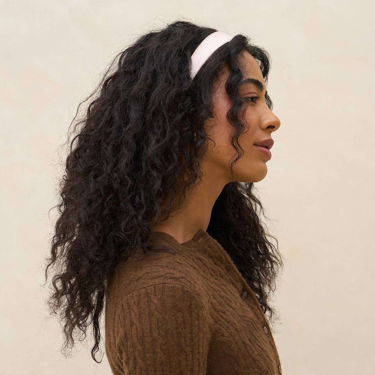 KITSCH – wholesale Fashion headband – women's – Cream & Camel Satin & Velvet Headbands1