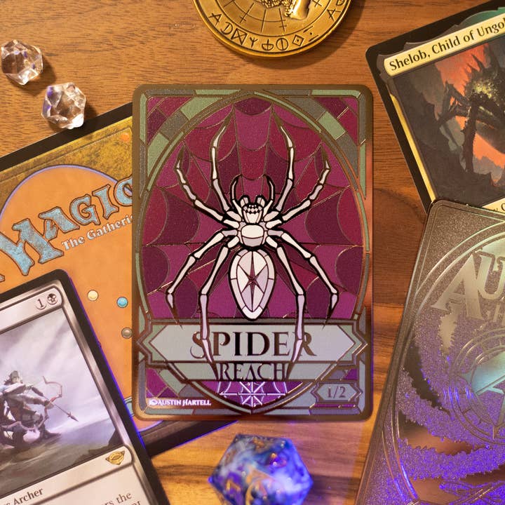 Jeton MTG en métal - Araignée pour la vente par Dungeon Artist