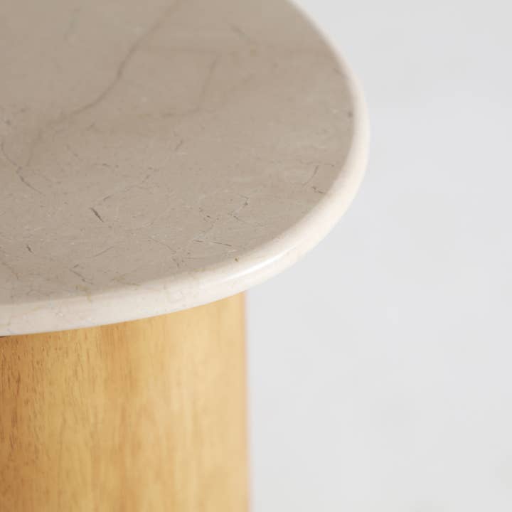 Kodu - Wholesale Side Table - Lorach Side Table, Marble, Natural, 41 x 37 x 44 Cm3