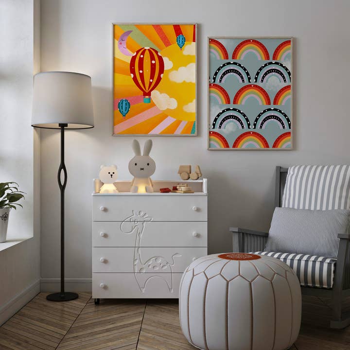 Set of 2 - Sunshine and Rainbows Print / Weather Print for wholesale by Eli & Emmie