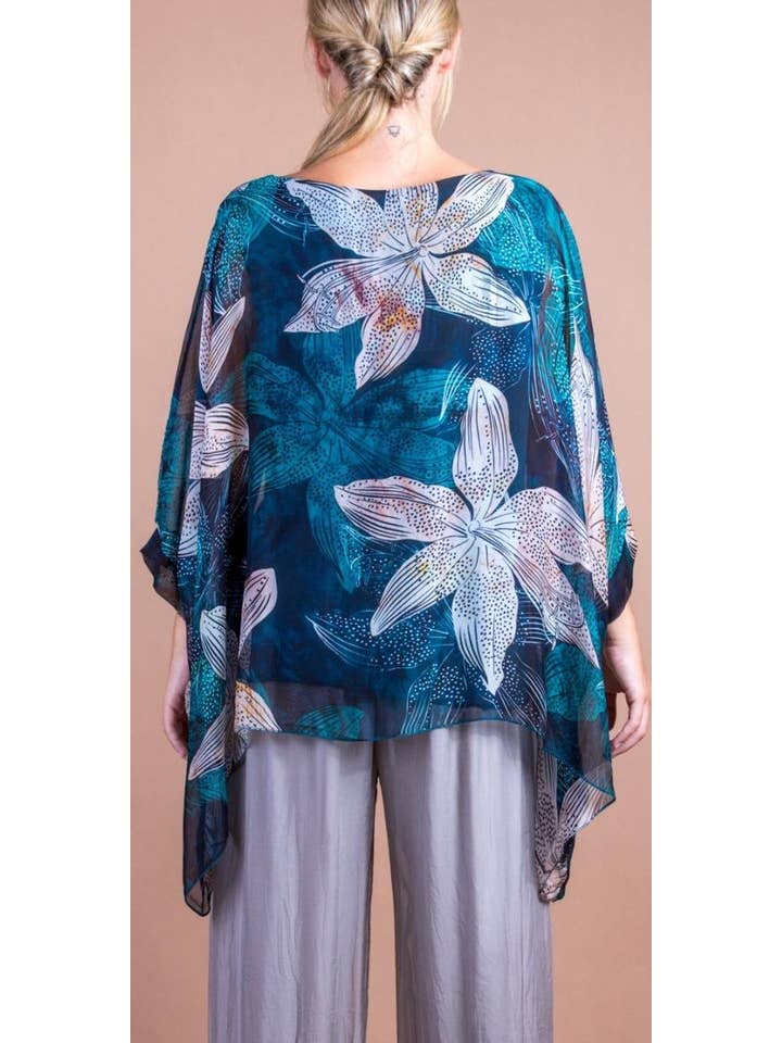 Gigi Moda - Wholesale Kaftan - Women's - Silk Lily Print Kaftan6