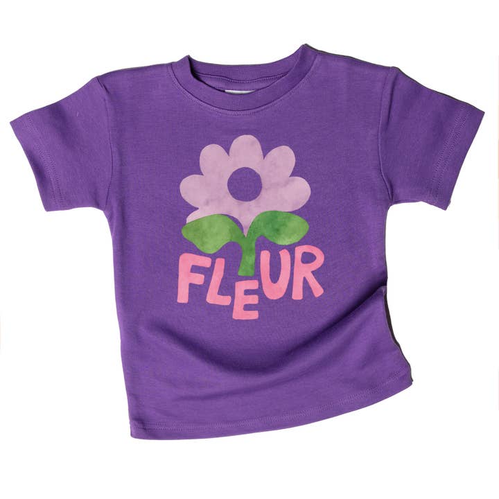 Fleur Franse Bloemenmeisjes Tiener Organisch Grafisch T-shirt voor wholesale door Spunky Stork