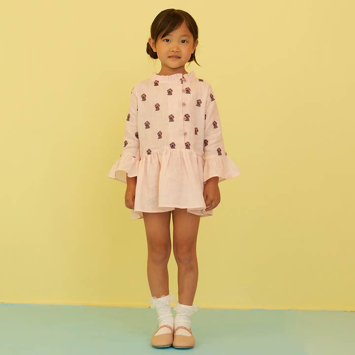 Mila Embroidered Linen Dress for wholesale by Tierra