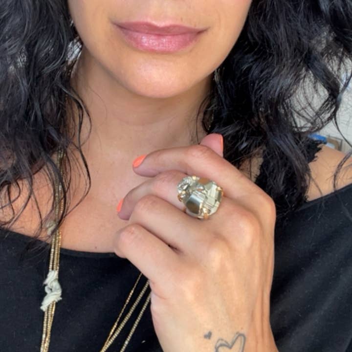 jools & joplin - Wholesale Cocktail/Statement Ring - Pretty Pyrite Ring