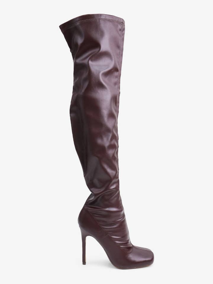 Lemonade Shoes - Vente Bottes – femme - CE LUMIÈRE - Botte à Talon Aiguille Haute Cuisse avec Fermeture Éclair Intérieure