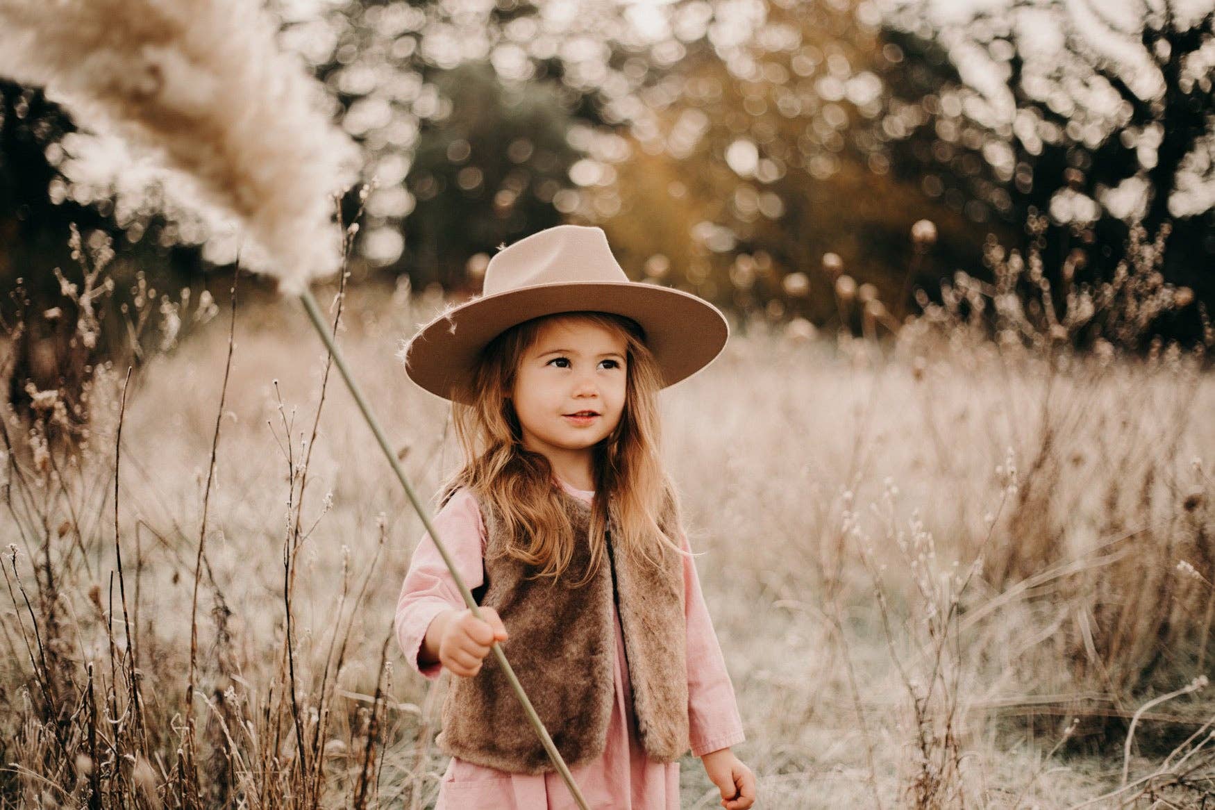 WEST VON - Wholesale Kids Hat - Kids - Children's Sloane Wide Brim Hat | Latte2