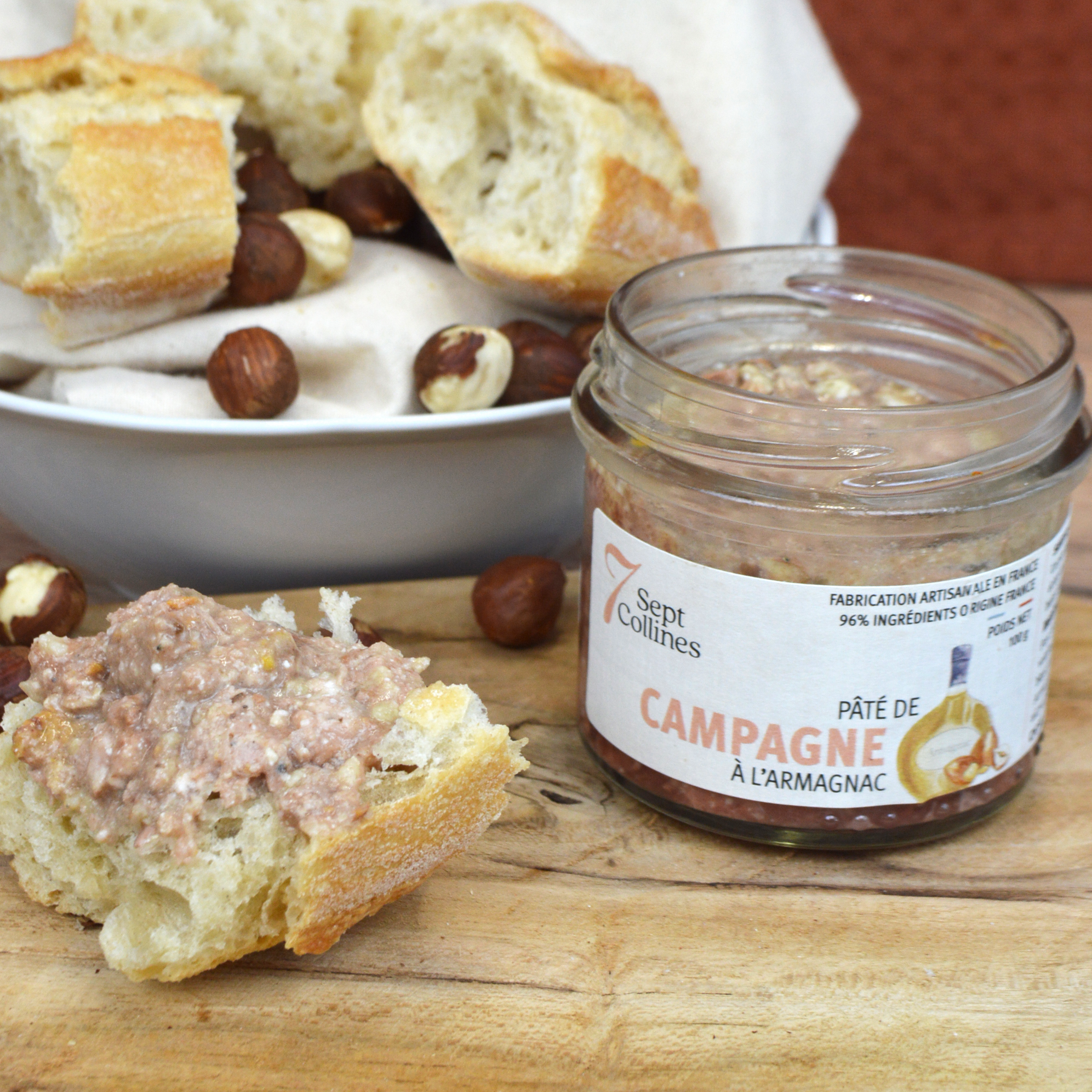Sept Collines - Venta al por mayor Conservas - Paté de campo con Armagnac - 100 g1