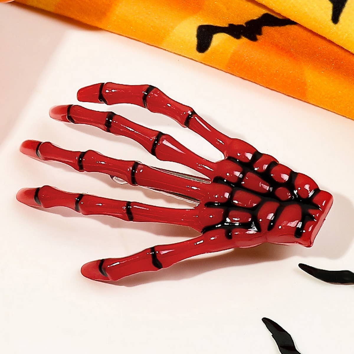 ACCITY - Wholesale Hair Clip - Women's - Halloween Skeleton Hand Hair Duckbill Clip_CWAHA16433