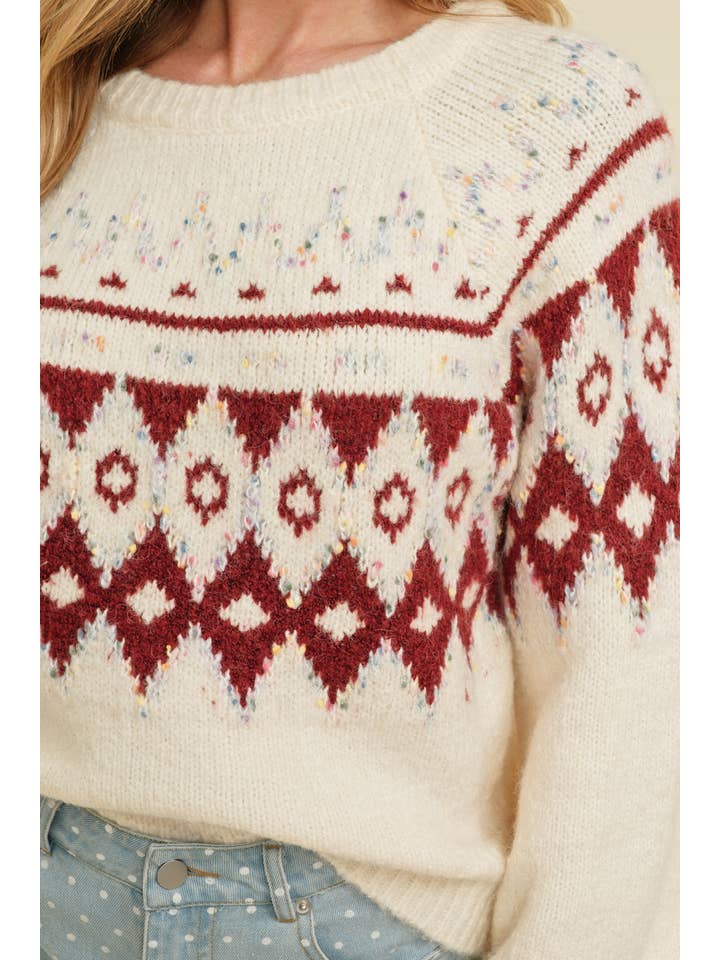 Ivory CSW13348K - LONG SLEEVE CHRISTMAS SWEATER for wholesale on Faire