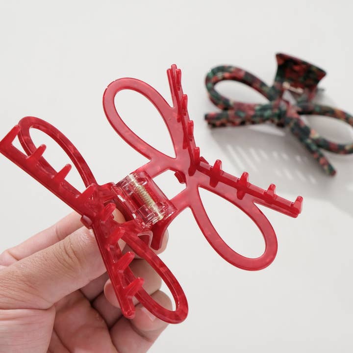 Assorted Remi Vintage Holiday | Wide Bow Claw Clip for wholesale on Faire4