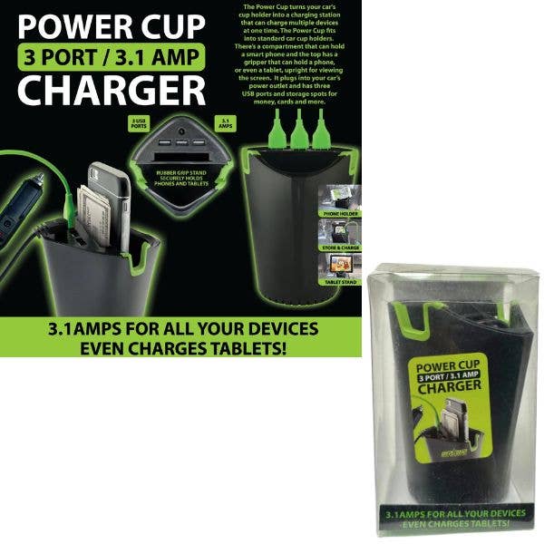 Driven Gear - #24267 - 3.1AMP Power Charger Cup for wholesale by St. Louis Wholesale LLC