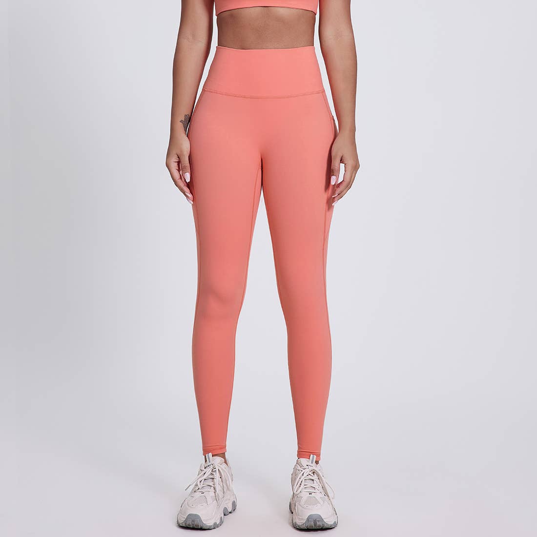 Sodalemon – Leggings de desporto/casuais - Mulher por atacado – Calças de Ioga com Bolsos Laterais para Mulheres, Leggings Desportivas sem Costura Frontal6