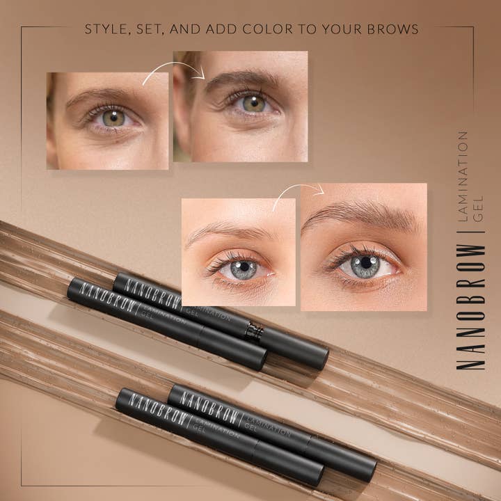 Everett Cosmetics - Wholesale Eyebrow Pencil/Filler - Nanobrow Lamination Gel Beige – brow gel, brow styling2