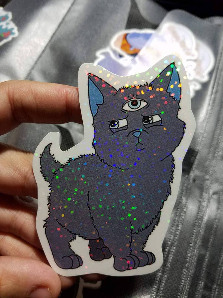 Vinyl klistermärke 3" - Third Eye Mystic Cat - Vattenflaska Bärbar dator för wholesale av Misty Figs