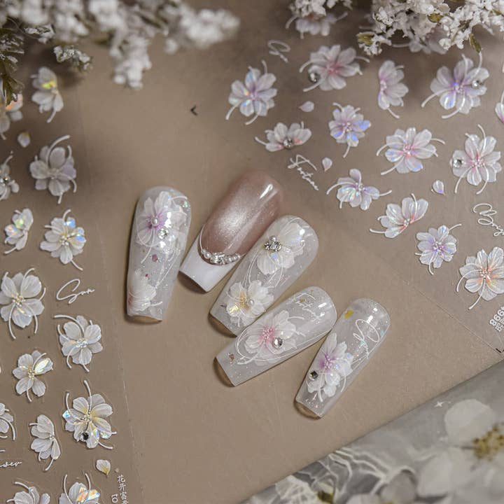 Hello Claws | Crystal Flower Diamond Nail Deco Sticker for wholesale by Hello Claws Limited