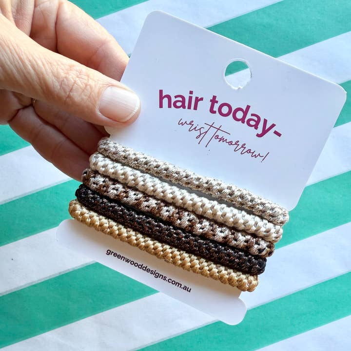 Greenwood Designs - Wholesale Hair tie - Hair Elastics Pack - Toffee0
