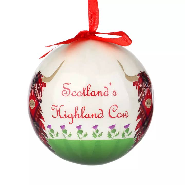 Dublin Gift Company - Wholesale Christmas Decoration - Highland Cow Tree Bauble2