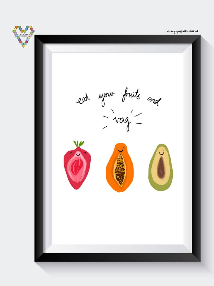 MANGIA LA TUA FRUTTA Art Print per la vendita all'ingrosso da parte di Two Brides Presents
