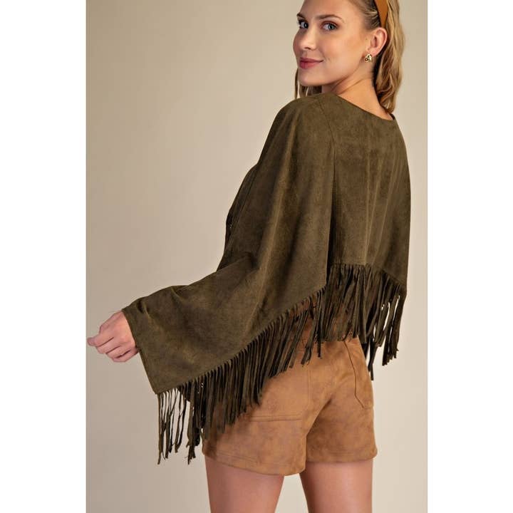Upmost - Wholesale Jacket - Women's - Women Suede Fringe Cape14
