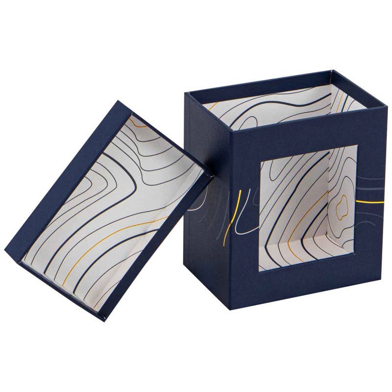Deffrennes - Wholesale Decorative Box - Abyss Blue Rectangular Cardboard Box 11.5x8x12.5cm2