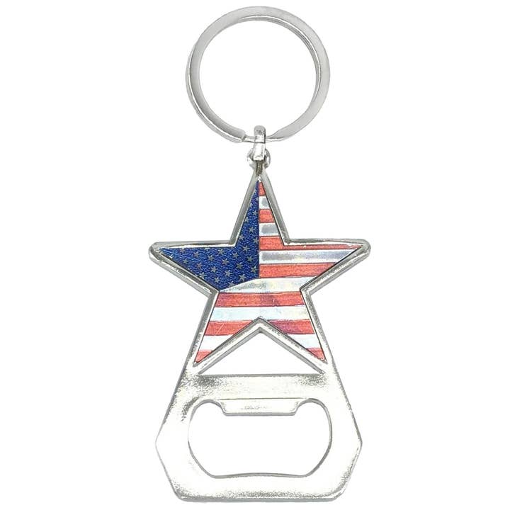 Cap Zone - Wholesale Keychain - Unisex - American Flag Metal Bottle Opener Key Chain1