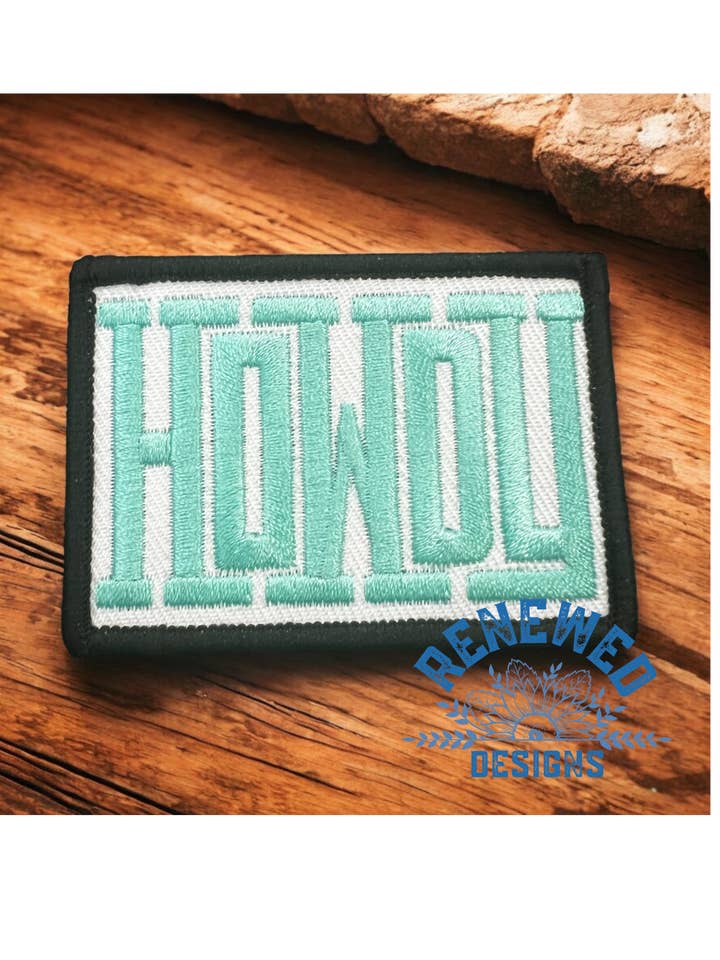 Howdy Teal Patch for wholesale by Renewed Designs