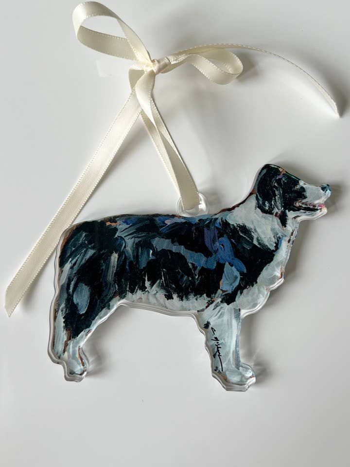 "Border Collie" ornament for wholesale by Chelsea McShane Art