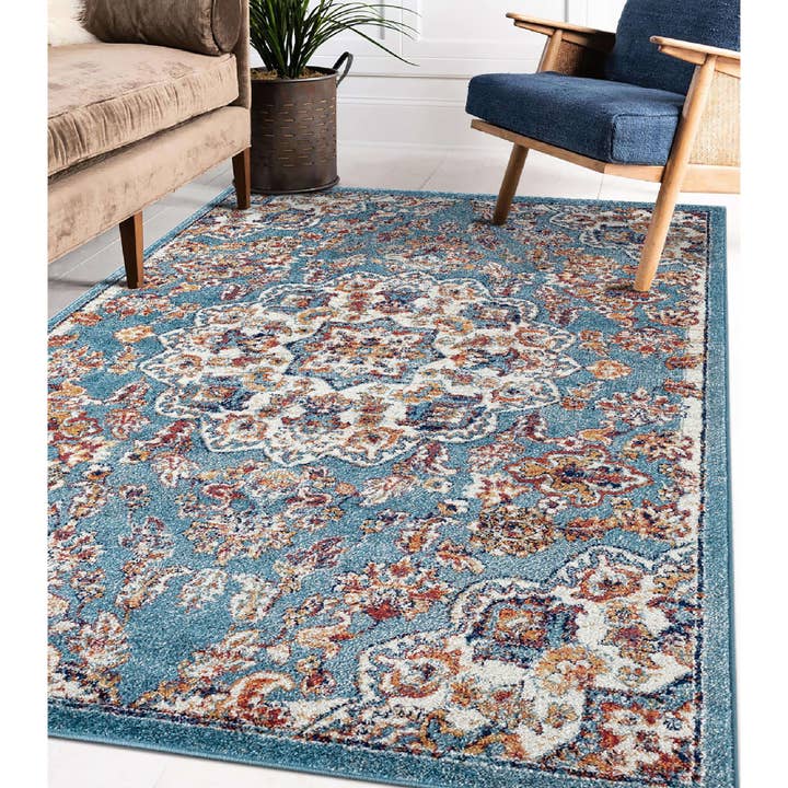 Alexandria Prescott Blue Medallion Area Matta för wholesale av Amer Rugs