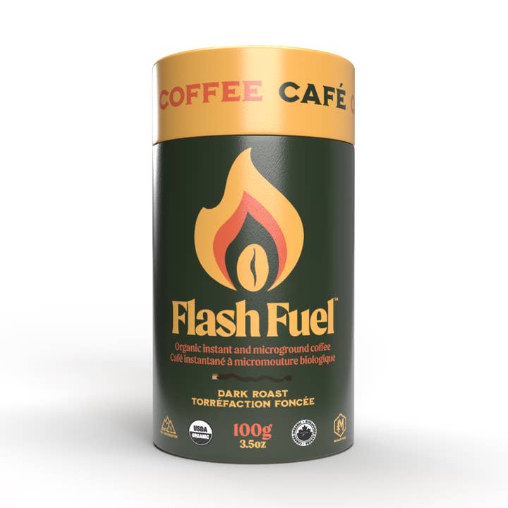 Flash Fuel Organic Instant Coffee - Bulk Canisters (DARK) for wholesale by Canadian Heritage Roasting Company