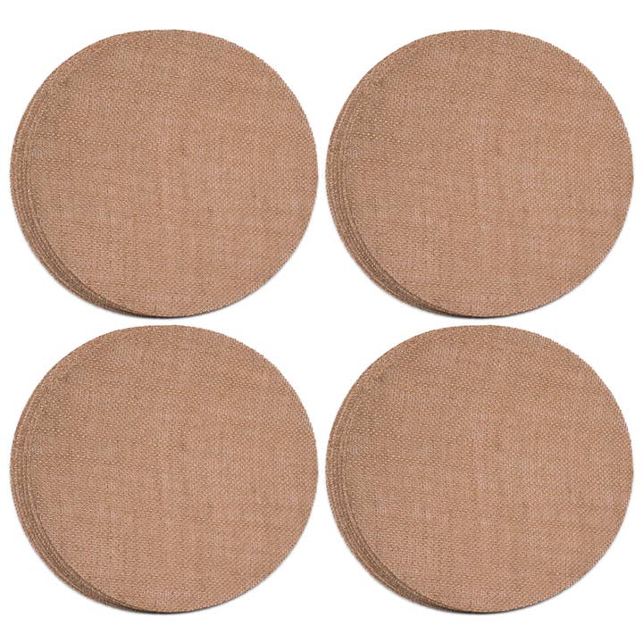 Round Burlap Placemats With Backing - 12" Diameter for wholesale by Home & Hoopla