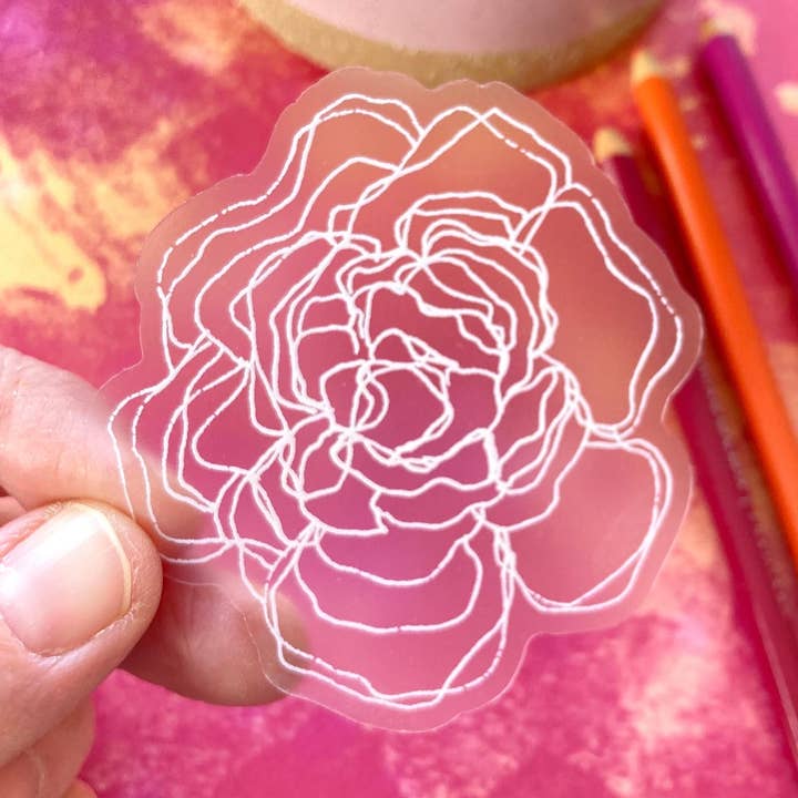 Klar Peony Sticker 2,9 x 2,75 klistermærke (kopi) for engroshandel hos stickersbyjodi