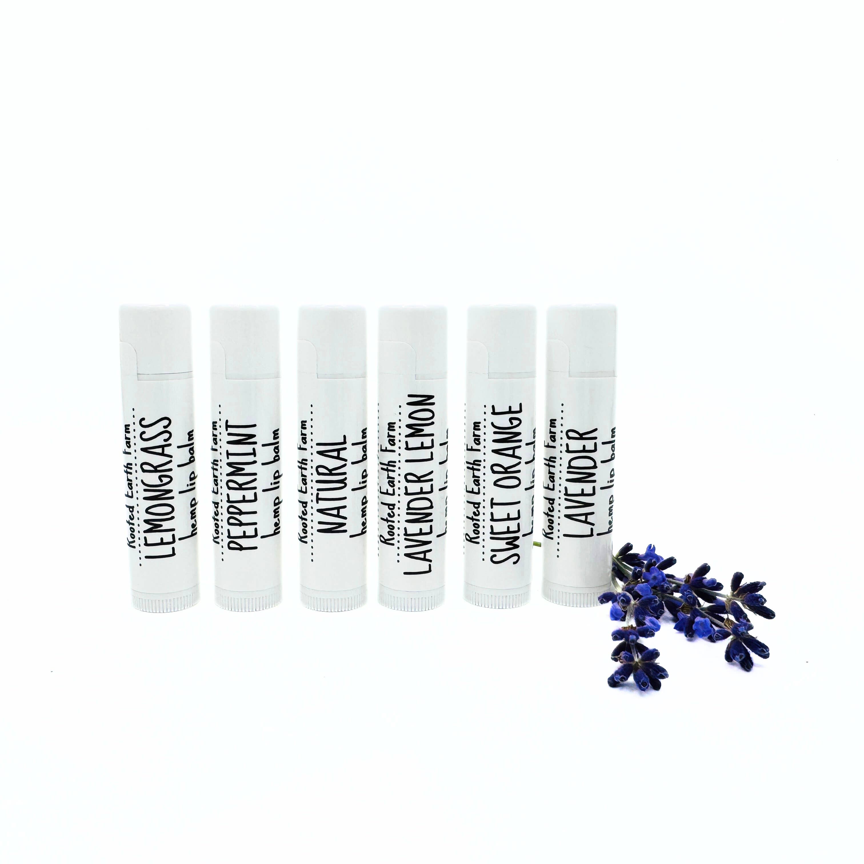 Rooted Earth Farm + Apothecary - Wholesale Lip Balm - Natural Lip Balm - 6 Scent Options1
