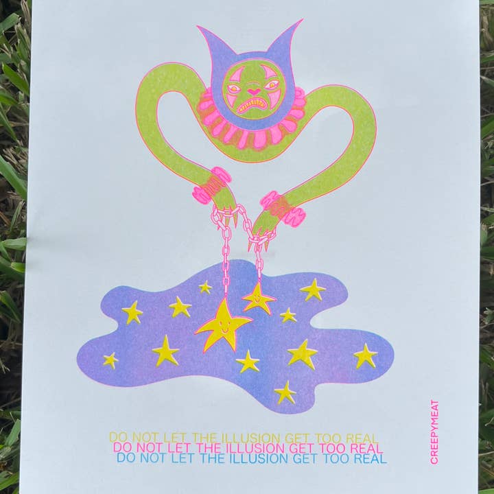 The Illusion Risograph Print for wholesale by CreepyMeat
