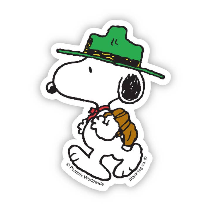 Peanuts® Walking Beagle Scout Snoopy Waterproof Sticker for wholesale by Blank Tag Co. Stickers - Waterproof Stickers