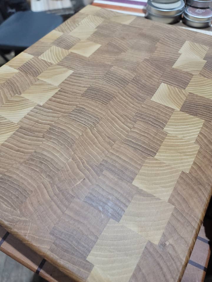 Ash End Grain Cutting Board for wholesale by Roots to Branches Inc.