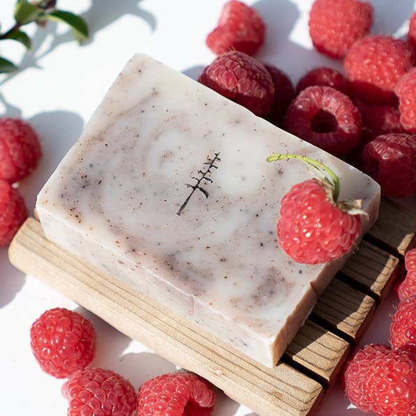 Raspberry Vanilla Soap Bar for wholesale by Rainwater Soap and Candle Co