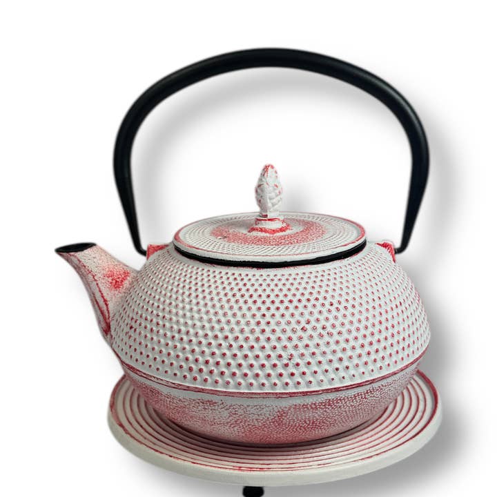 Cast iron teapot, Arare 1.2l white for wholesale by Ja-Unendlich