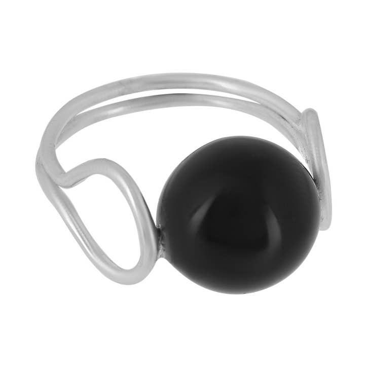 Sterling silver ring “Fix Onix” crystal in black onyx for wholesale by Gloria Mago