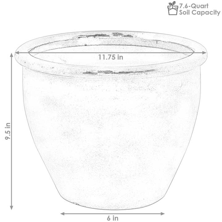 Sunnydaze Decor - Wholesale Plant Pot - 12 in Chalet Glazed Ceramic Planter - Seafoam - Set of 2