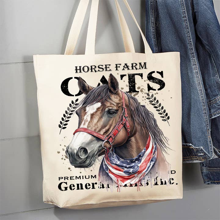 Bolso de lona Horse Farm Oats Farmhouse para venta al por mayor de Avery Lane Gifts
