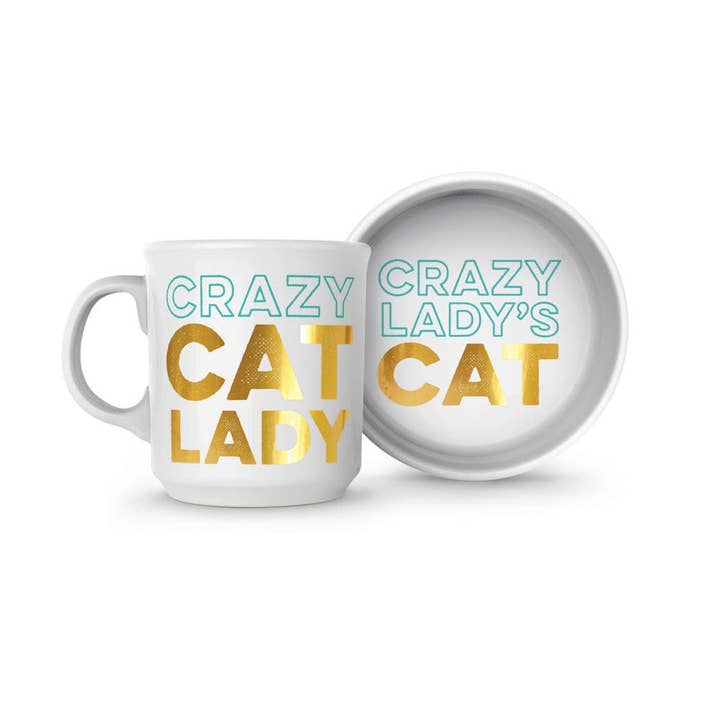 Howligans - Mug + Cat Bowl - Crazy Cat for wholesale by Fred & Friends