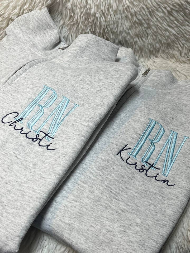 Embroidered Nurse or Doctor Acronym with Personalized Name o for wholesale by April's Sew Vinyl