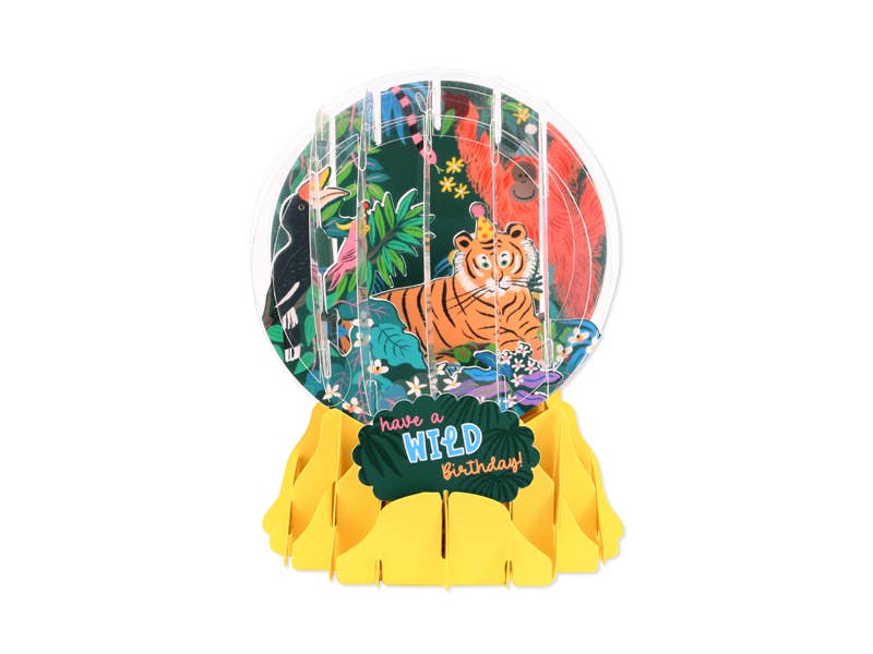 Up With Paper - Wholesale Birthday Card - Wild Birthday Snow Globe Pop-Up Card