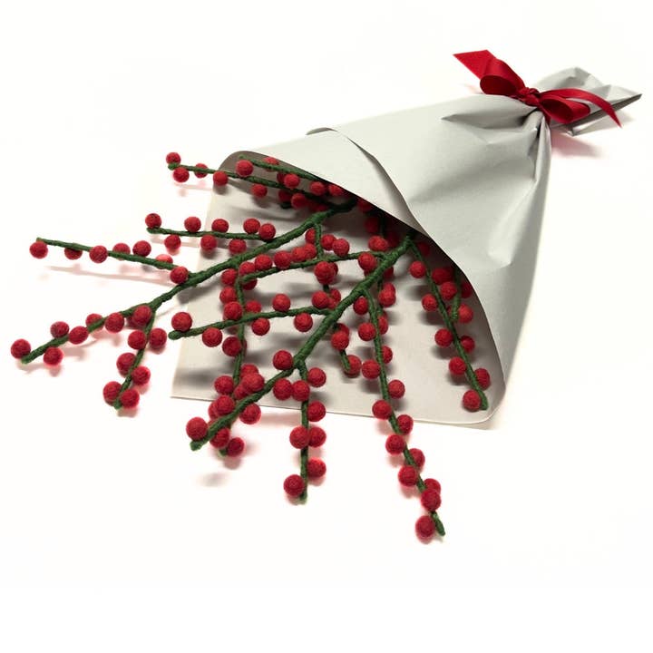 Humble Hilo - Wholesale Artificial Flowers - Humble Hilo Handmade Felt Flowers, Berry Stems7